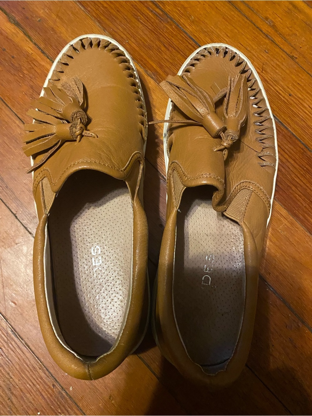 J Slides Tan Tassel Slip-On sneakers Gently used